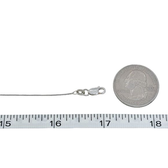 Vintage Italian Sterling Silver 925 0.8mm Snake Chain Necklace 17" - Picture 2 of 3